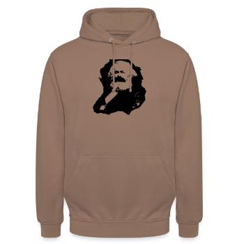 Karl Marx - Unisex Hoodie - Mokka - Vorne - Alina (178cm) & Michal (187cm)