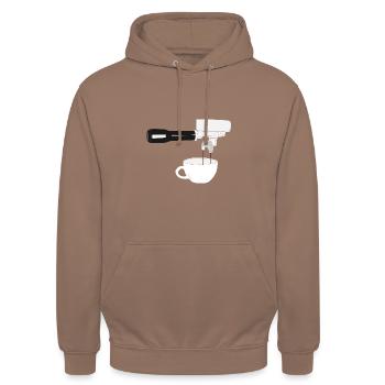 Portafilter. - Sweat-shirt à capuche unisexe - moka - Devant - Alina (178cm) & Michal (187cm)
