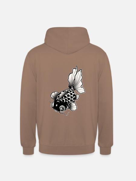 Fischstil Tattoo / Tattoo Kunst - Unisex Hoodie - Mokka
