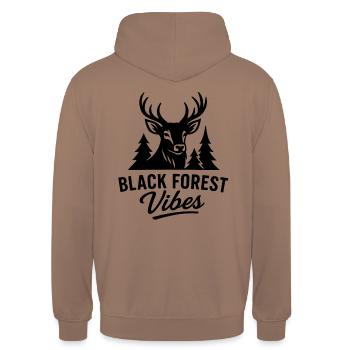 Black Forest Vibes Hirsch - Unisex Hoodie - Mokka - Hinten - Michal (187cm)