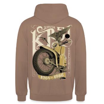 Simson Schwalbe KR51 - Unisex Hoodie - Mokka - Hinten - Michal (187cm)
