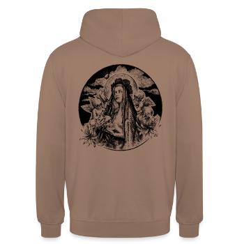 Black Madonna with cherubs - Unisex Hoodie - mocha - Back - Michal (187cm)