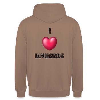I love Dividends - Design für Dividendensammler un - Unisex Hoodie - Mokka - Hinten - Michal (187cm)