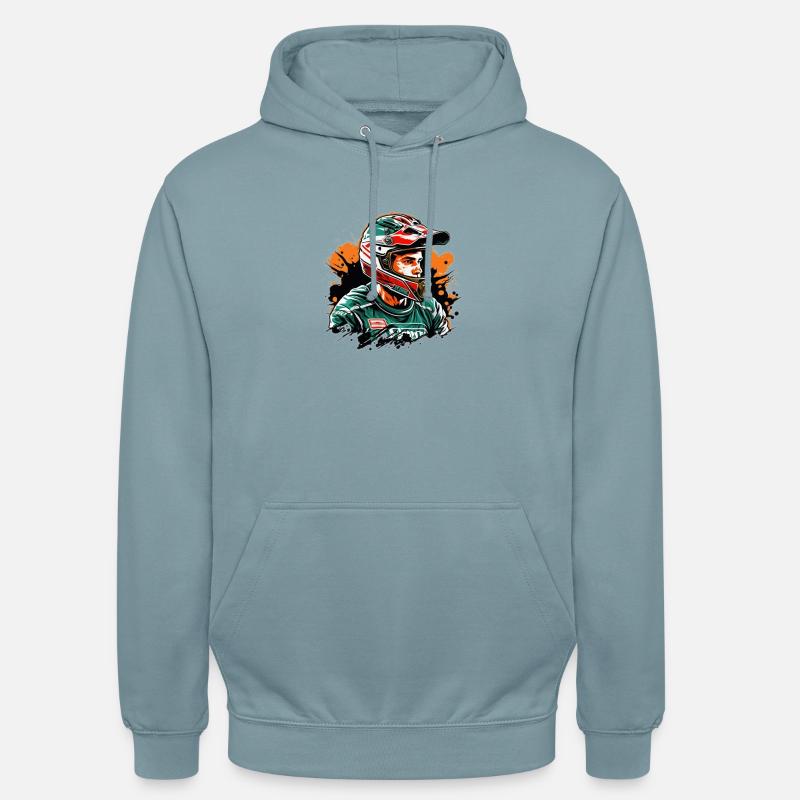 Rennfahrer Farbexplosion - Unisex Hoodie - Nebelblau