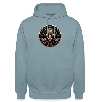 Cyber Leopard Circuit imprimé Art numérique - Sweat-shirt à capuche unisexe - bleu fumée - Devant - Alina (178cm) & Michal (187cm)