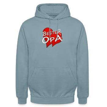 Meilleur grand-père - Sweat-shirt à capuche unisexe - bleu fumée - Devant - Alina (178cm) & Michal (187cm)