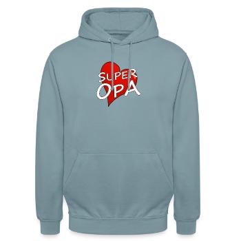 Super grand-père - Sweat-shirt à capuche unisexe - bleu fumée - Devant - Alina (178cm) & Michal (187cm)