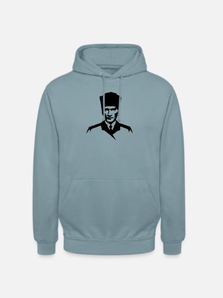Mustafa Kemal Atatürk Silhouette - Unisex Hoodie - Nebelblau