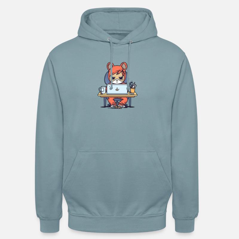 Grumpy Coder in Hoodie - Unisex Hoodie - stonewash blue