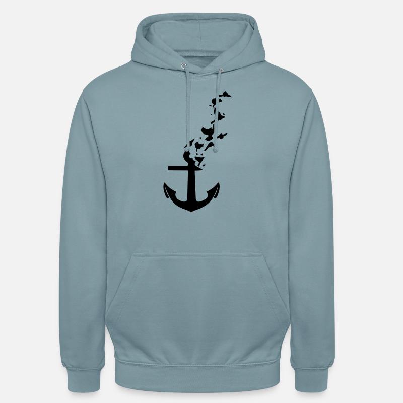 anchor - Unisex Hoodie - stonewash blue