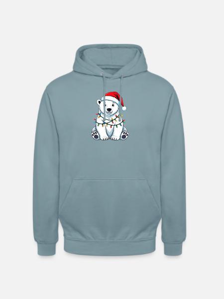 Eisbär Weihnachtspullover Weihnachten Nordpol - Unisex Hoodie - Nebelblau
