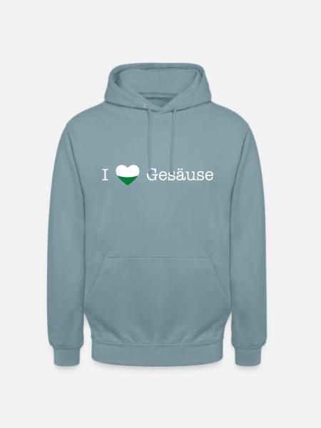 Steiermark Herz Gesäuse weiß - Unisex Hoodie - Nebelblau