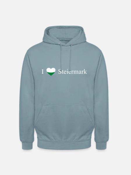 Steiermark Herz Steiermark weiß - Unisex Hoodie - Nebelblau