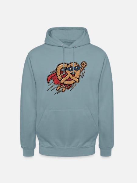 Bayern Brezel Superheld Kinder - Unisex Hoodie - Nebelblau
