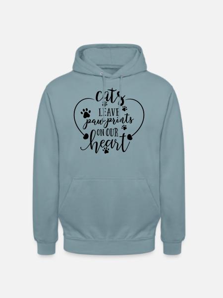 cats leave paw prints - Unisex Hoodie - Nebelblau