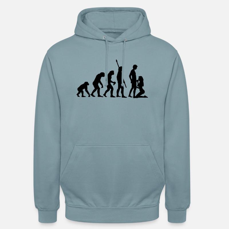 evolution_sucks_a_1c - Sweat-shirt à capuche unisexe - bleu fumée