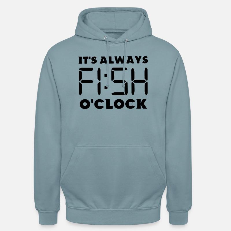 c'est toujours l'heure du poisson - Sweat-shirt à capuche unisexe - bleu fumée