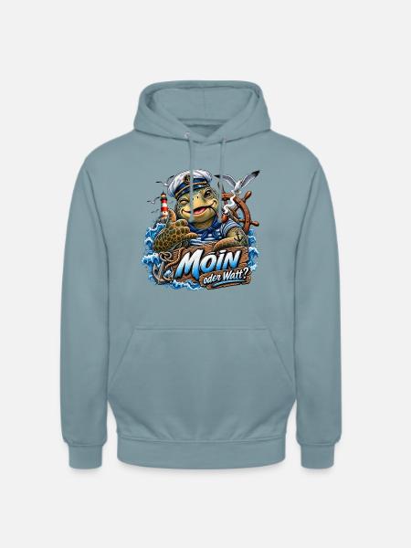 Kapitän Schildkröte Moin - Unisex Hoodie - Nebelblau
