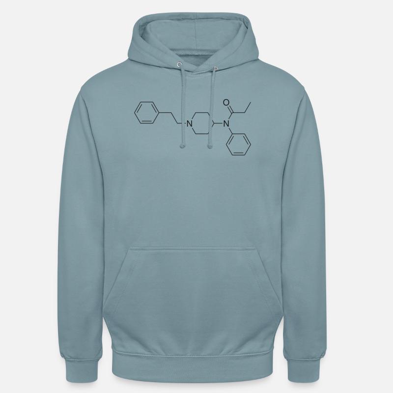 Formule structurale au fentanyl - Sweat-shirt à capuche unisexe - bleu fumée