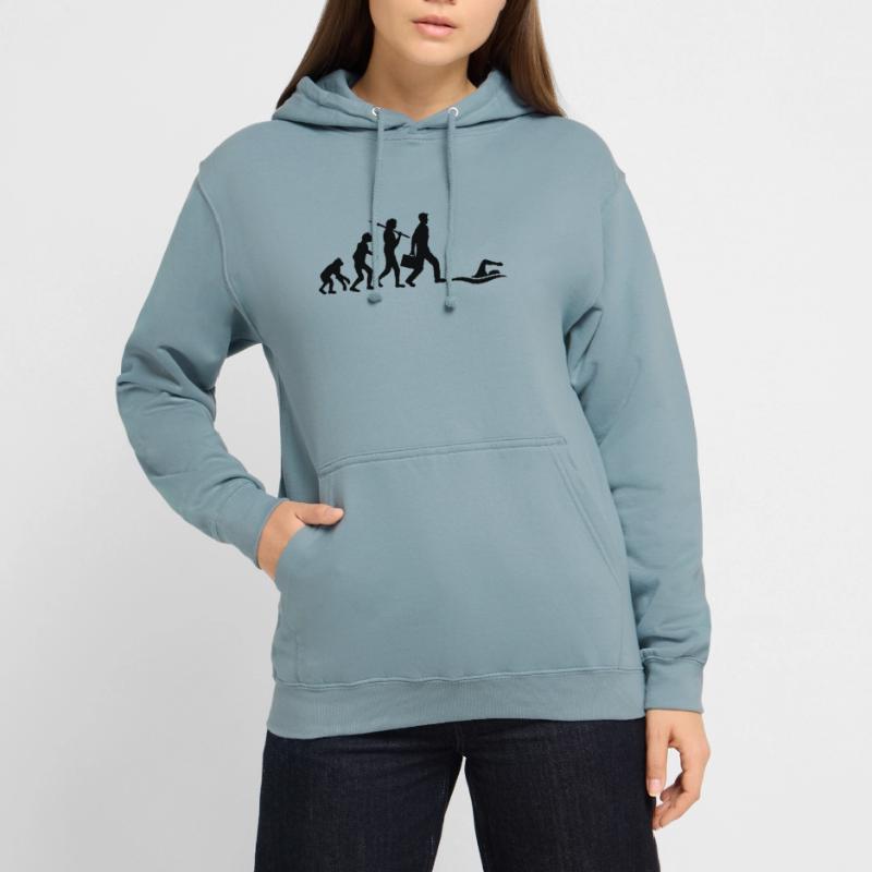 evolution development born to swim logo s Unisex Hoodie