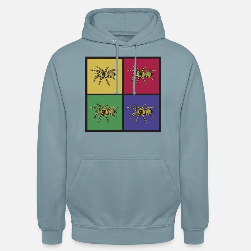 Tarentule d'araignée pop art - Sweat-shirt à capuche unisexe - bleu fumée