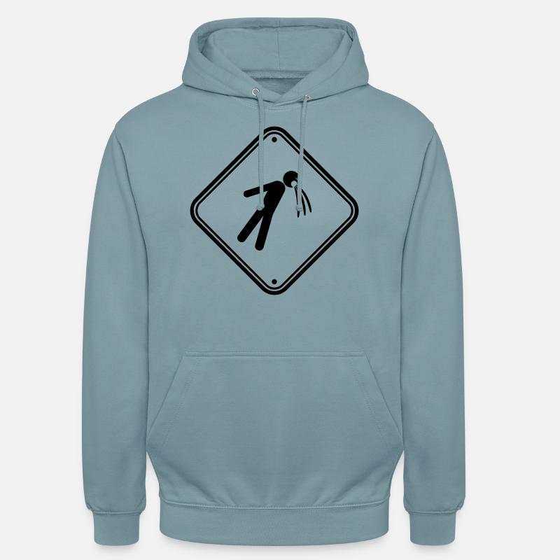 shield caution note vomit vomit - Unisex Hoodie - stonewash blue