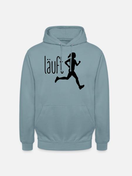 Jogging Frau läuft - Unisex Hoodie - Nebelblau