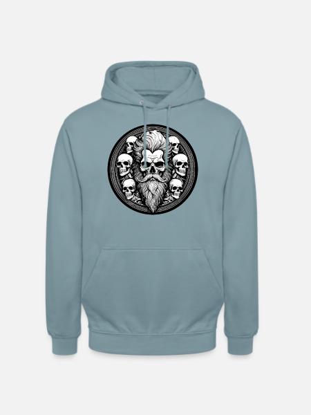 untoter Frisör mit bart - Unisex Hoodie - Nebelblau