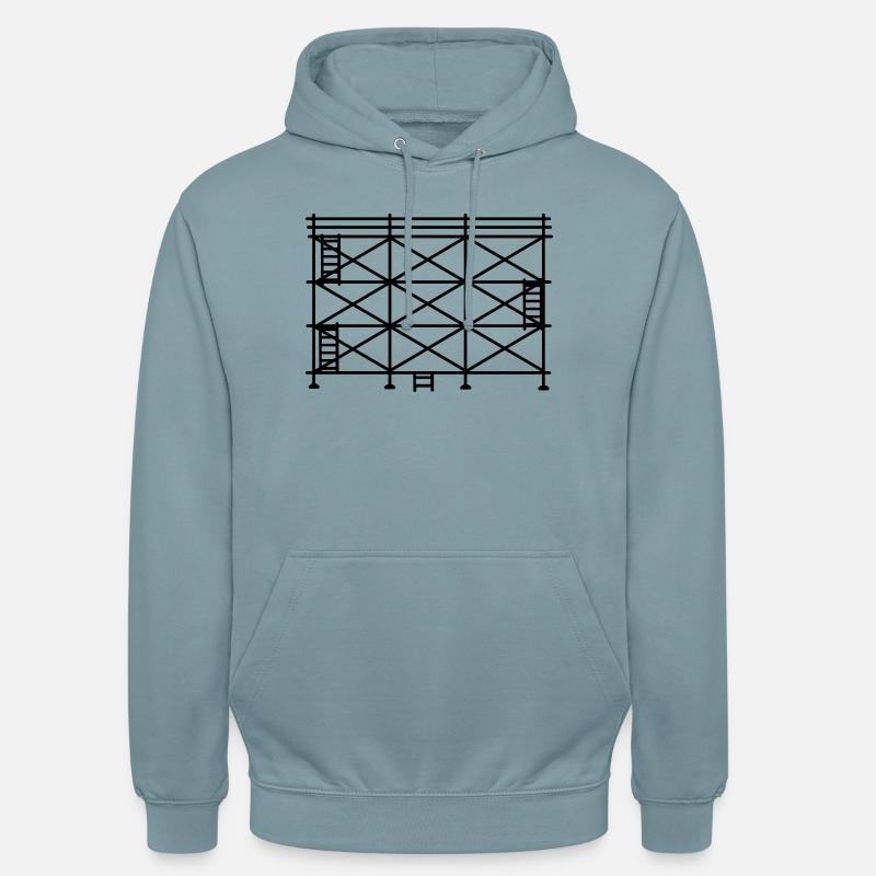 Silhouette d’échafaudage, échafaudage de construction - Sweat-shirt à capuche unisexe - bleu fumée