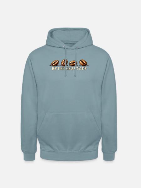 Kaffee Shirt Betriebsstoff - Unisex Hoodie - Nebelblau