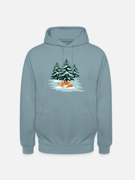 Fuchs schlafend - Unisex Hoodie - Nebelblau
