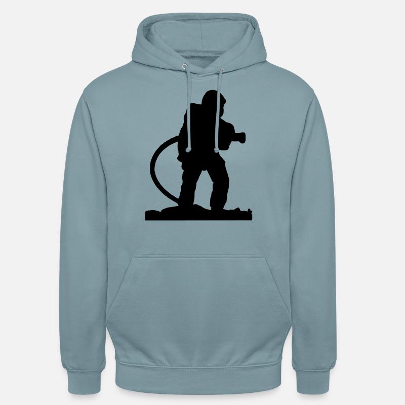 Un Pompiers à la lance - Sweat-shirt à capuche unisexe - bleu fumée