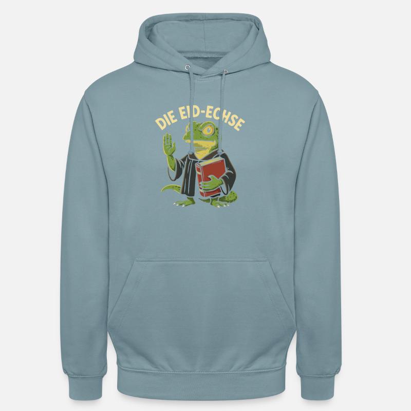 Die Eid-Echse als lustiger Justiz-Gag - Unisex Hoodie - Nebelblau