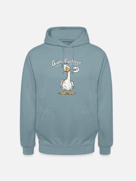 Gänseflüsterer – Lustige Gans Spruch Tierhumor - Unisex Hoodie - Nebelblau