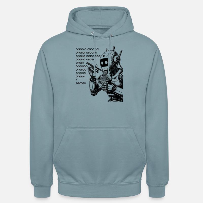 Binärer Ramen Code Robot - Unisex Hoodie - Nebelblau
