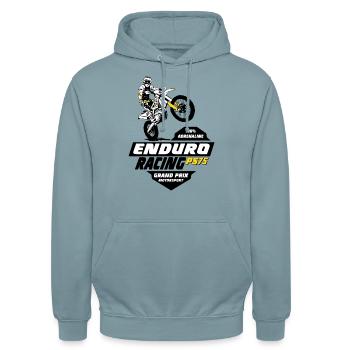 Enduro Offroad - Sweat-shirt à capuche unisexe - bleu fumée - Devant - Alina (178cm) & Michal (187cm)