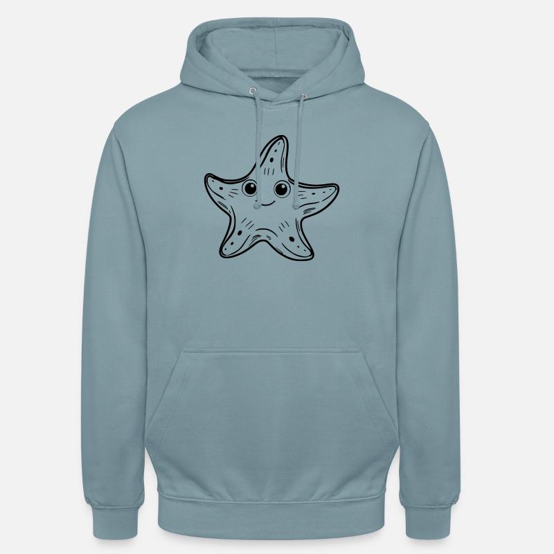 Cute starfish vector illustration - Unisex Hoodie - stonewash blue