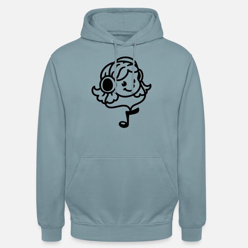 Mädchen Kopfhörer - line - Unisex Hoodie - Nebelblau