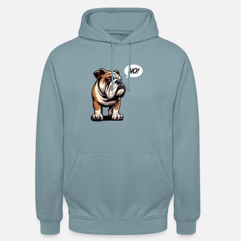 Ingen engelsk bulldogg mobber mobber eier - Unisex-hettegenser - tåkegrå
