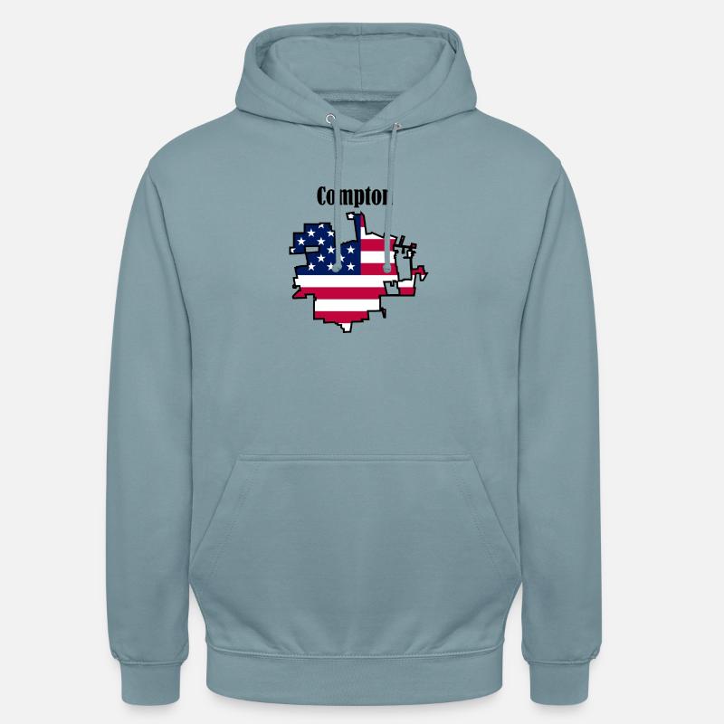 Compton, États-Unis - Sweat-shirt à capuche unisexe - bleu fumée