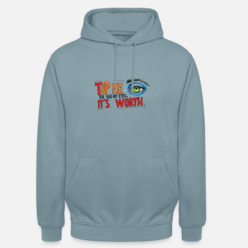 Regarde-moi dans les yeux - Sweat-shirt à capuche unisexe - bleu fumée