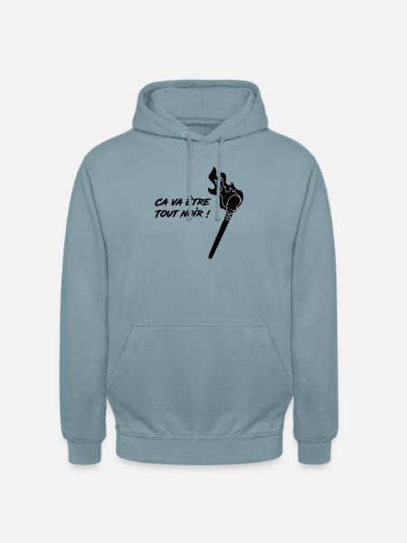 es wird alles schwarz sein - Unisex Hoodie - Nebelblau
