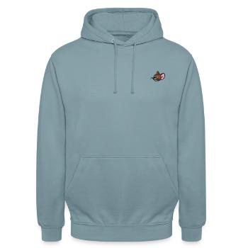 Tom & Jerry Jerry Als Stick-Design - Unisex Hoodie - Nebelblau - Vorne - Alina (178cm) & Michal (187cm)