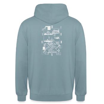 Lord s prayer light version - Unisex Hoodie - Nebelblau - Hinten - Michal (187cm)