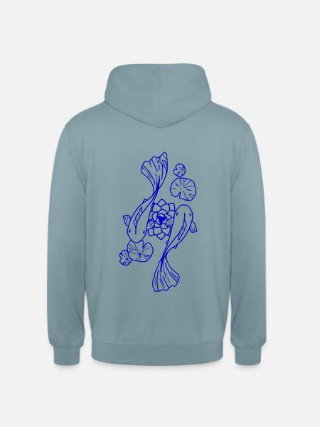 Koi in Tinte - Unisex Hoodie - Nebelblau