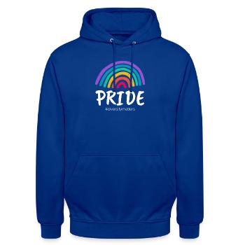 Pride #diversersitymatters - Unisex Hoodie - bright royal - Front - Alina (178cm) & Michal (187cm)