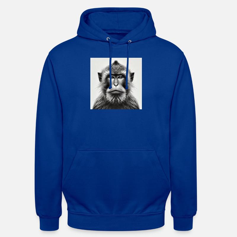 Affe in Graustufen - Unisex Hoodie - Royalblau