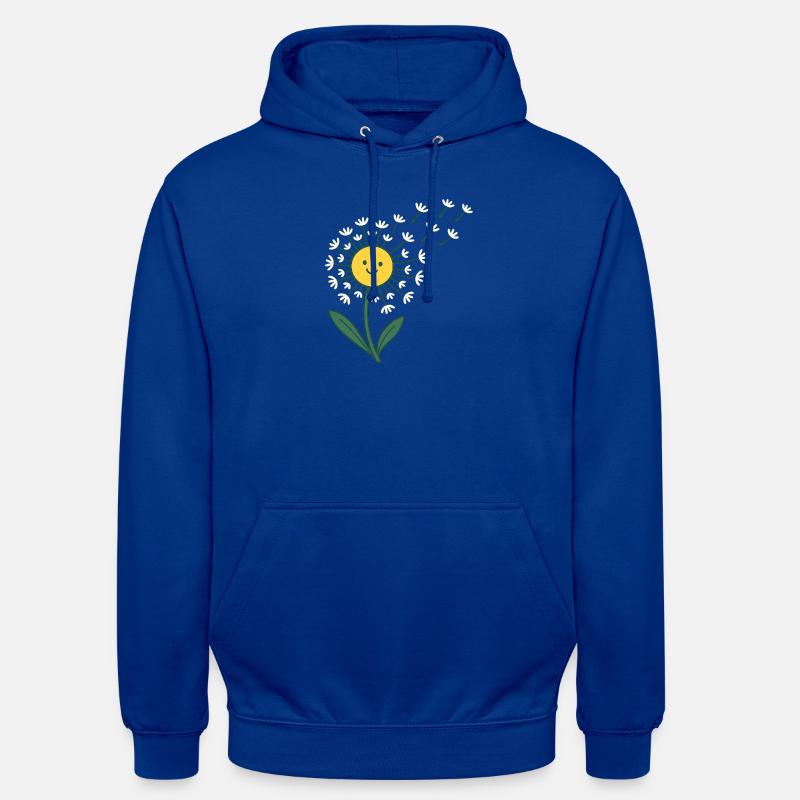 Soleil souriant avec des rayons de fleurs - Sweat-shirt à capuche unisexe - bleu royal