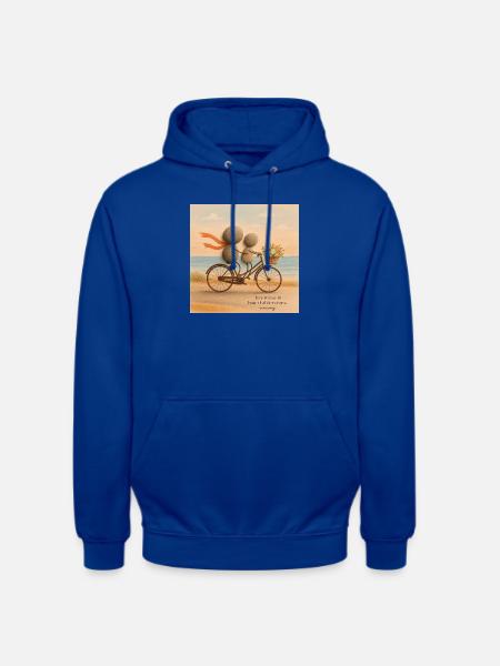 Love Moves on a Stone Bicycle - Unisex Hoodie - bright royal