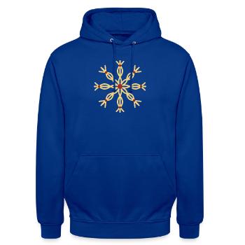 Ornement en étoile de paille - Sweat-shirt à capuche unisexe - bleu royal - Devant - Alina (178cm) & Michal (187cm)